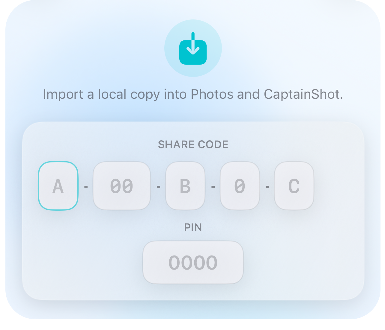 CaptainShot sharing options